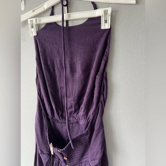 Free People purple Always Ready halter neck wide leg jumpsuit Women’s Sz XL NWT - Picture 5 of 9